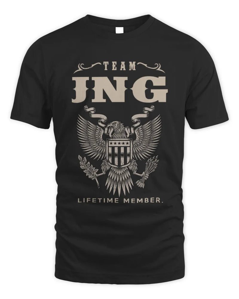 JNG TP06-K82 – Personalized Classic Style Apparel “Team NAME Lifetime Member” - Unisex Standard T-Shirt - Black
