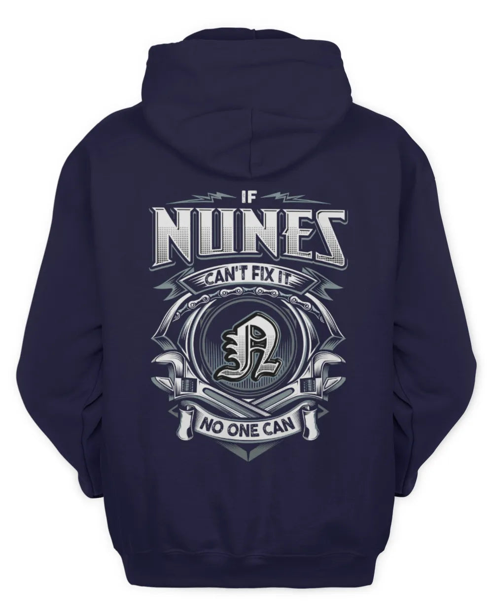 NUNES AP81-K4-626 - Personalized Ahmed Quote Apparel “If Ahmed Can't Fix It, No One Can” - Unisex Hoodie - Navy