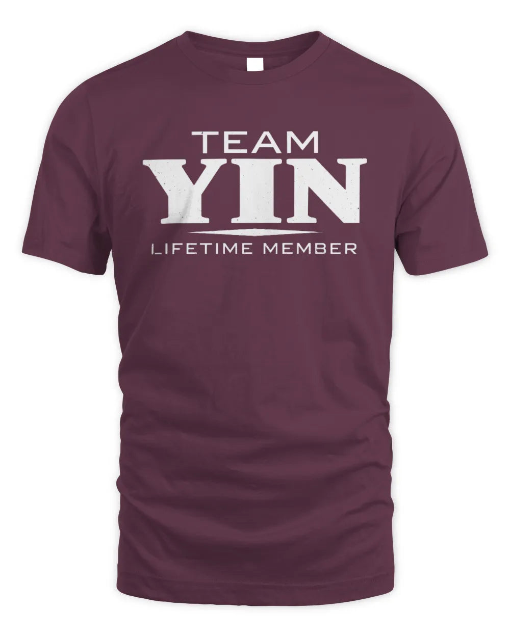 YIN BL62-K4-128 - Personalized “Team NAME Lifetime Member” - Unisex Standard T-Shirt - Maroon