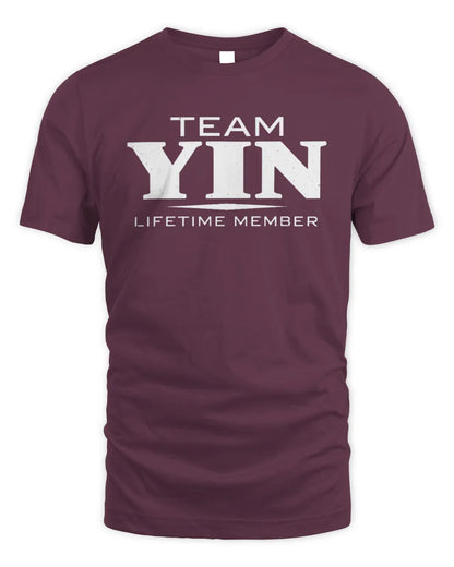 YIN BL62-K4-128 - Personalized “Team NAME Lifetime Member” - Unisex Standard T-Shirt - Maroon
