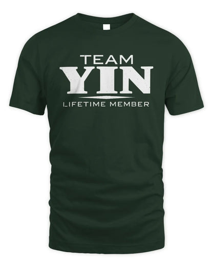 YIN BL62-K4-128 - Personalized “Team NAME Lifetime Member” - Unisex Standard T-Shirt - Forest Green