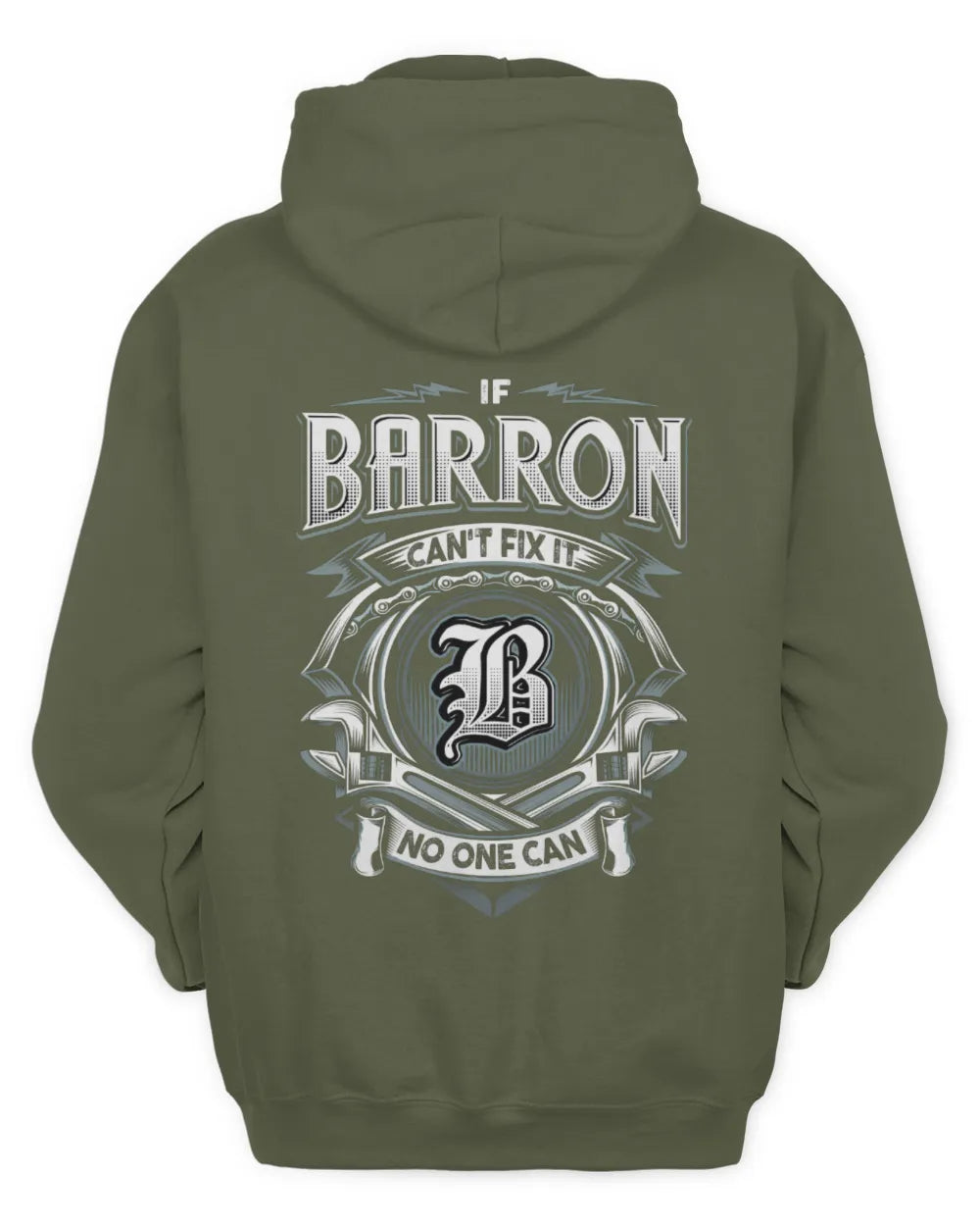 BARRON AP81-K4-626 - Personalized Ahmed Quote Apparel “If Ahmed Can't Fix It, No One Can” - Unisex Hoodie - Military Green