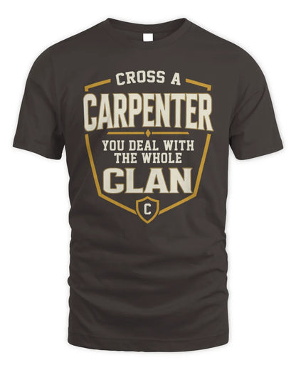 CARPENTER NT1-K008 Cross A/An NAME, You Deal With the Whole Clan | Personalized Vintage T-Shirt - Unisex Standard T-Shirt - Dark Chocolate