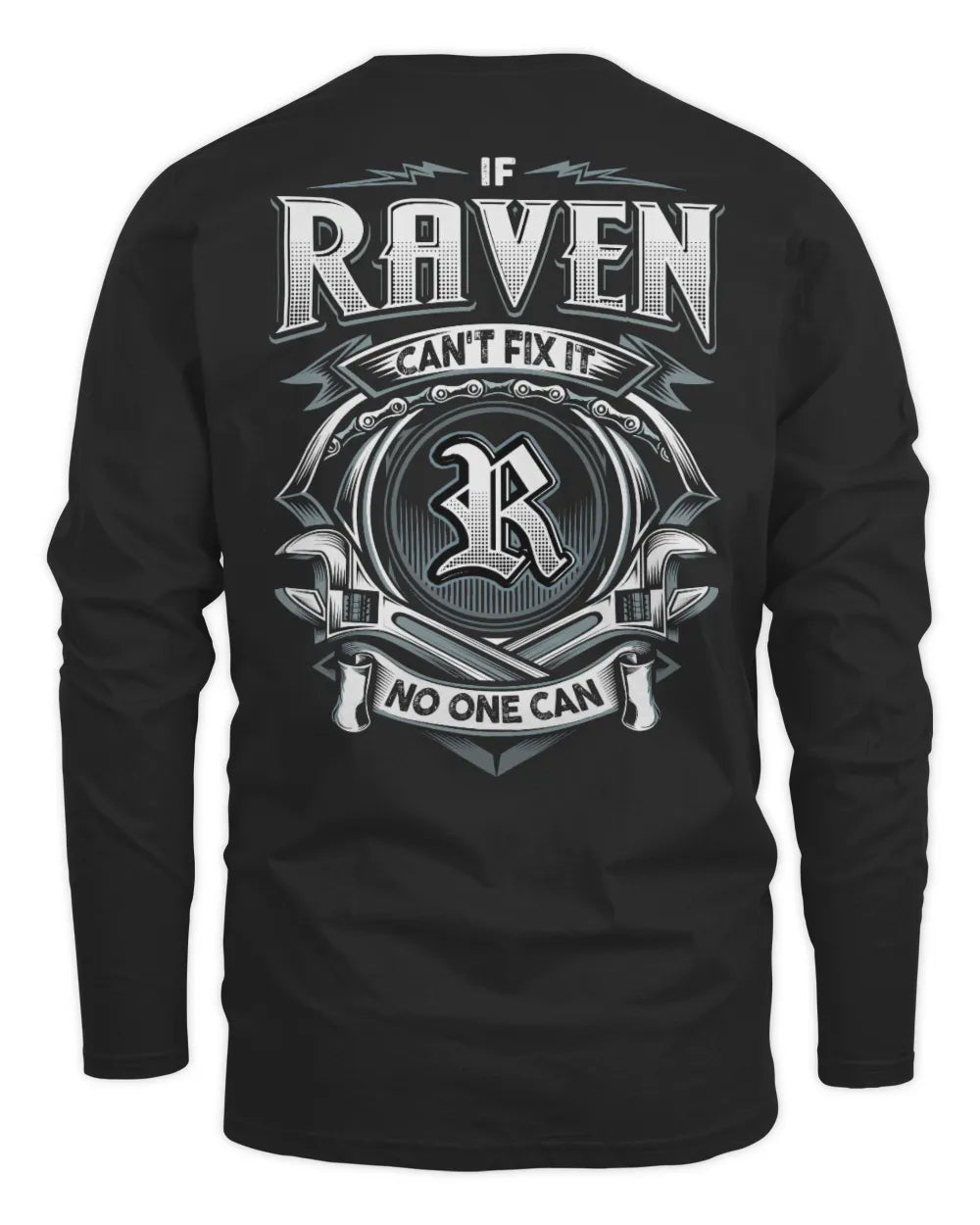 RAVEN AP81-K4-626 - Personalized Ahmed Quote Apparel “If Ahmed Can't Fix It, No One Can” - Men's Long Sleeved T-Shirt - Black