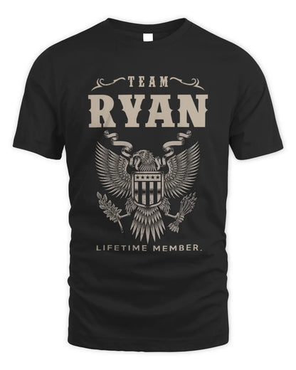 RYAN TP06-K82 – Personalized Classic Style Apparel “Team NAME Lifetime Member” - Unisex Standard T-Shirt - Black