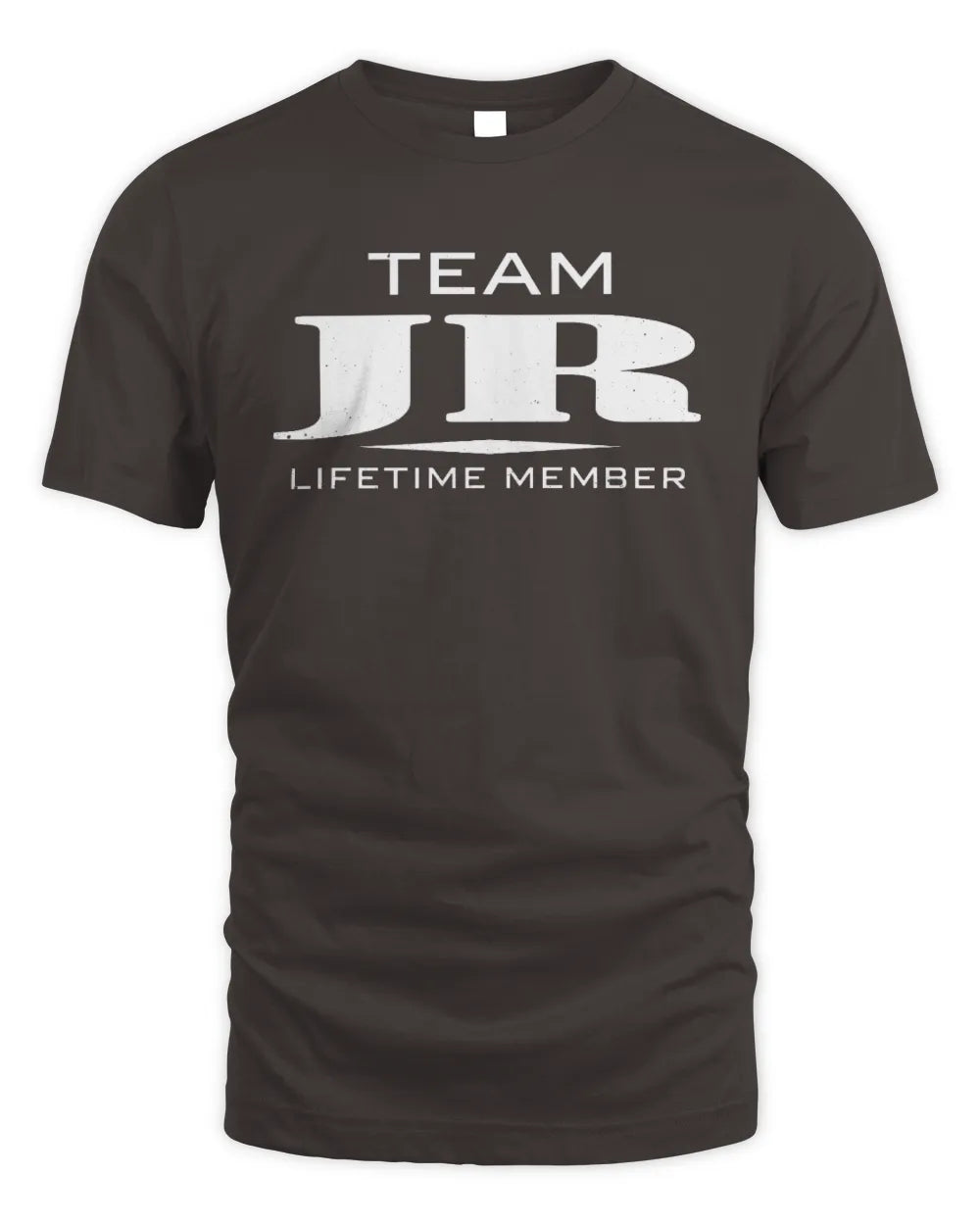 JR BL62-K4-128 - Personalized “Team NAME Lifetime Member” - Unisex Standard T-Shirt - Dark Chocolate