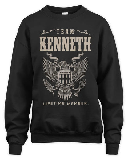 KENNETH TP06-K82 – Personalized Classic Style Apparel “Team NAME Lifetime Member” - Unisex Sweatshirt - Black