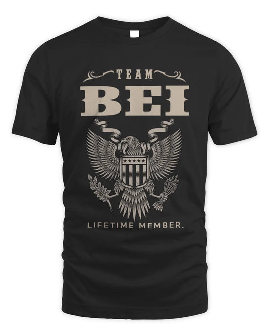 BEI TP06-K82 – Personalized Classic Style Apparel “Team NAME Lifetime Member” - Unisex Standard T-Shirt - Black