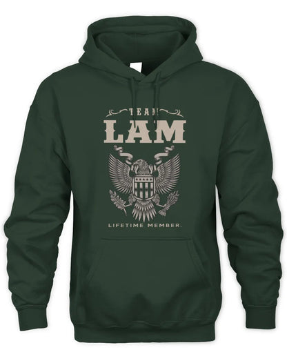 LAM TP06-K82 – Personalized Classic Style Apparel “Team NAME Lifetime Member” - Unisex Hoodie - Forest Green