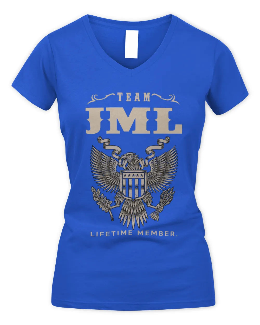 JML TP06-K82 – Personalized Classic Style Apparel “Team NAME Lifetime Member” - Women's V-Neck T-Shirt - Royal
