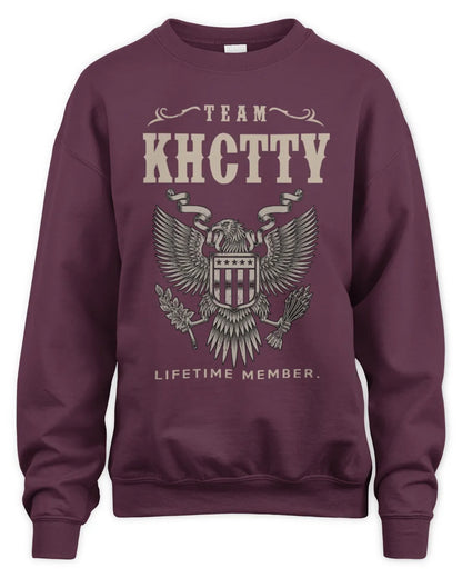 KHCTTY TP06-K82 – Personalized Classic Style Apparel “Team NAME Lifetime Member” - Unisex Sweatshirt - Maroon