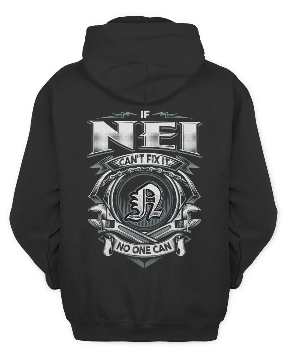NEI AP81-K4-626 - Personalized Ahmed Quote Apparel “If Ahmed Can't Fix It, No One Can” - Unisex Hoodie - Black