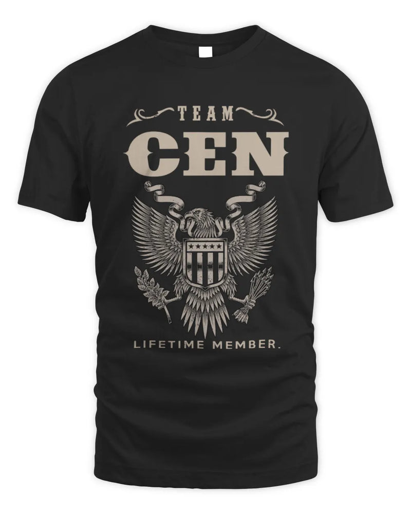 CEN TP06-K82 – Personalized Classic Style Apparel “Team NAME Lifetime Member” - Unisex Standard T-Shirt - Black