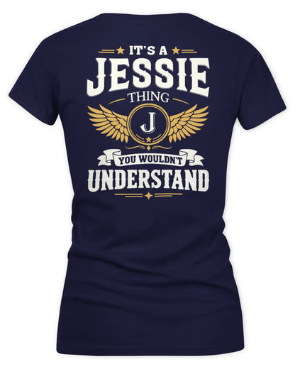 JESSIE KT06-M008 It’s a [NAME] Thing – You Wouldn’t Understand | Personalized Vintage T-Shirt - Women's V-Neck T-Shirt - Navy