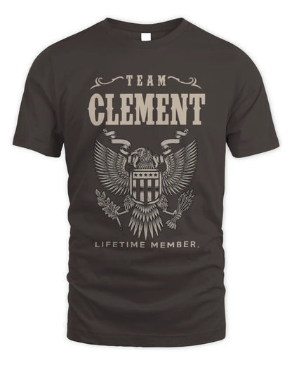 CLEMENT TP06-K82 – Personalized Classic Style Apparel “Team NAME Lifetime Member” - Unisex Standard T-Shirt - Dark Chocolate