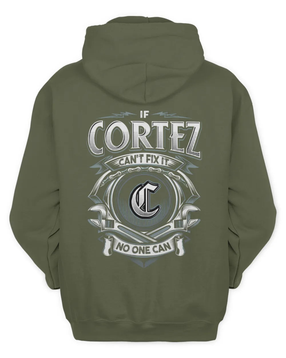 CORTEZ AP81-K4-626 - Personalized Ahmed Quote Apparel “If Ahmed Can't Fix It, No One Can” - Unisex Hoodie - Military Green