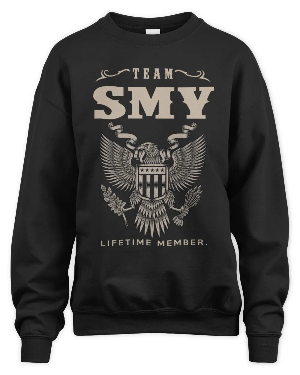 SMY TP06-K82 – Personalized Classic Style Apparel “Team NAME Lifetime Member” - Unisex Sweatshirt - Black