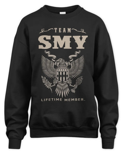 SMY TP06-K82 – Personalized Classic Style Apparel “Team NAME Lifetime Member” - Unisex Sweatshirt - Black