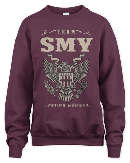 SMY TP06-K82 – Personalized Classic Style Apparel “Team NAME Lifetime Member” - Unisex Sweatshirt - Maroon