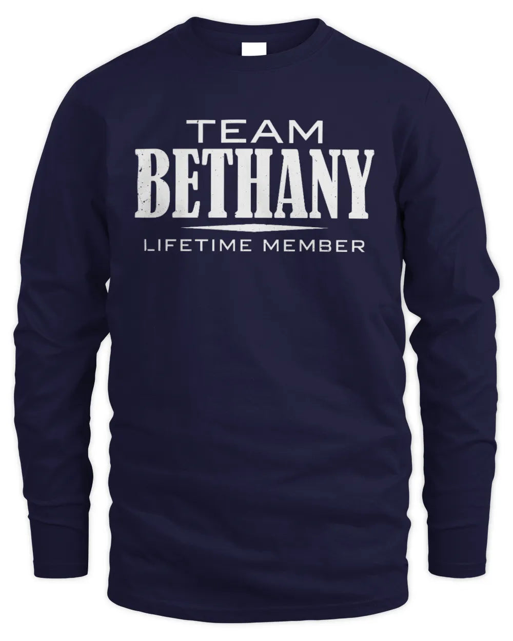 BETHANY BL62-K4-128 - Personalized “Team NAME Lifetime Member” - Men's Long Sleeved T-Shirt - Navy