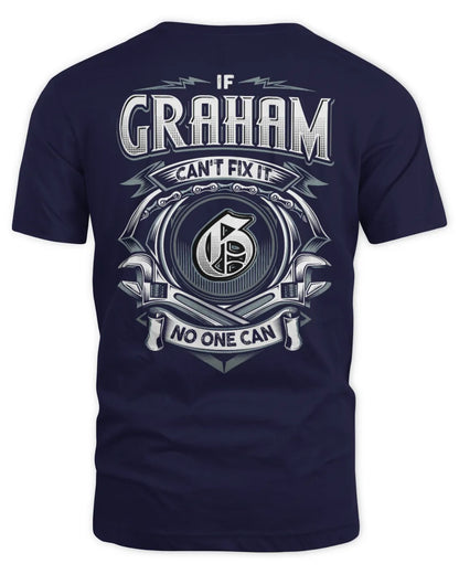GRAHAM AP81-K4-626 - Personalized Ahmed Quote Apparel “If Ahmed Can't Fix It, No One Can” - Unisex Standard T-Shirt - Navy