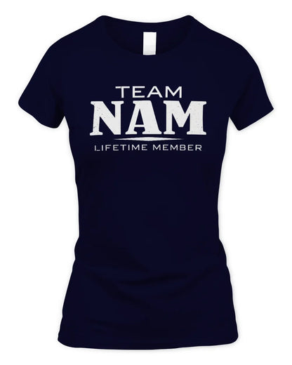 NAM BL62-K4-128 - Personalized “Team NAME Lifetime Member” - Women's Standard T-Shirt - Navy