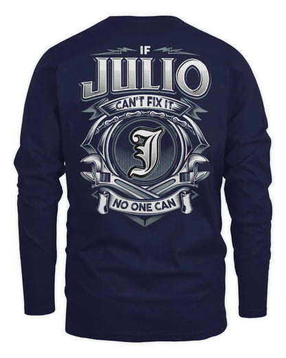 JULIO AP81-K4-626 - Personalized Ahmed Quote Apparel “If Ahmed Can't Fix It, No One Can” - Men's Long Sleeved T-Shirt - Navy