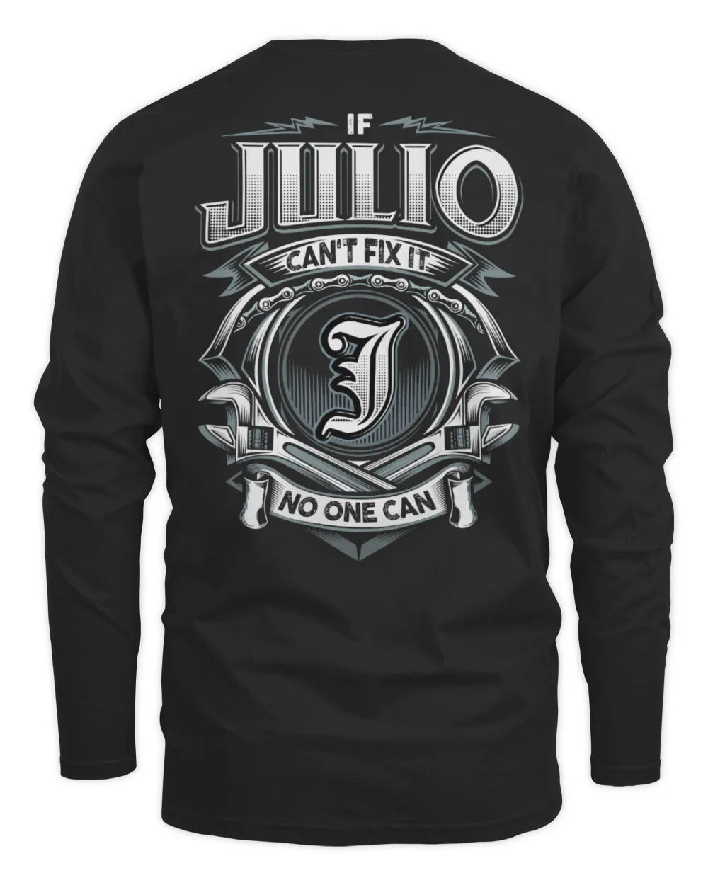JULIO AP81-K4-626 - Personalized Ahmed Quote Apparel “If Ahmed Can't Fix It, No One Can” - Men's Long Sleeved T-Shirt - Black
