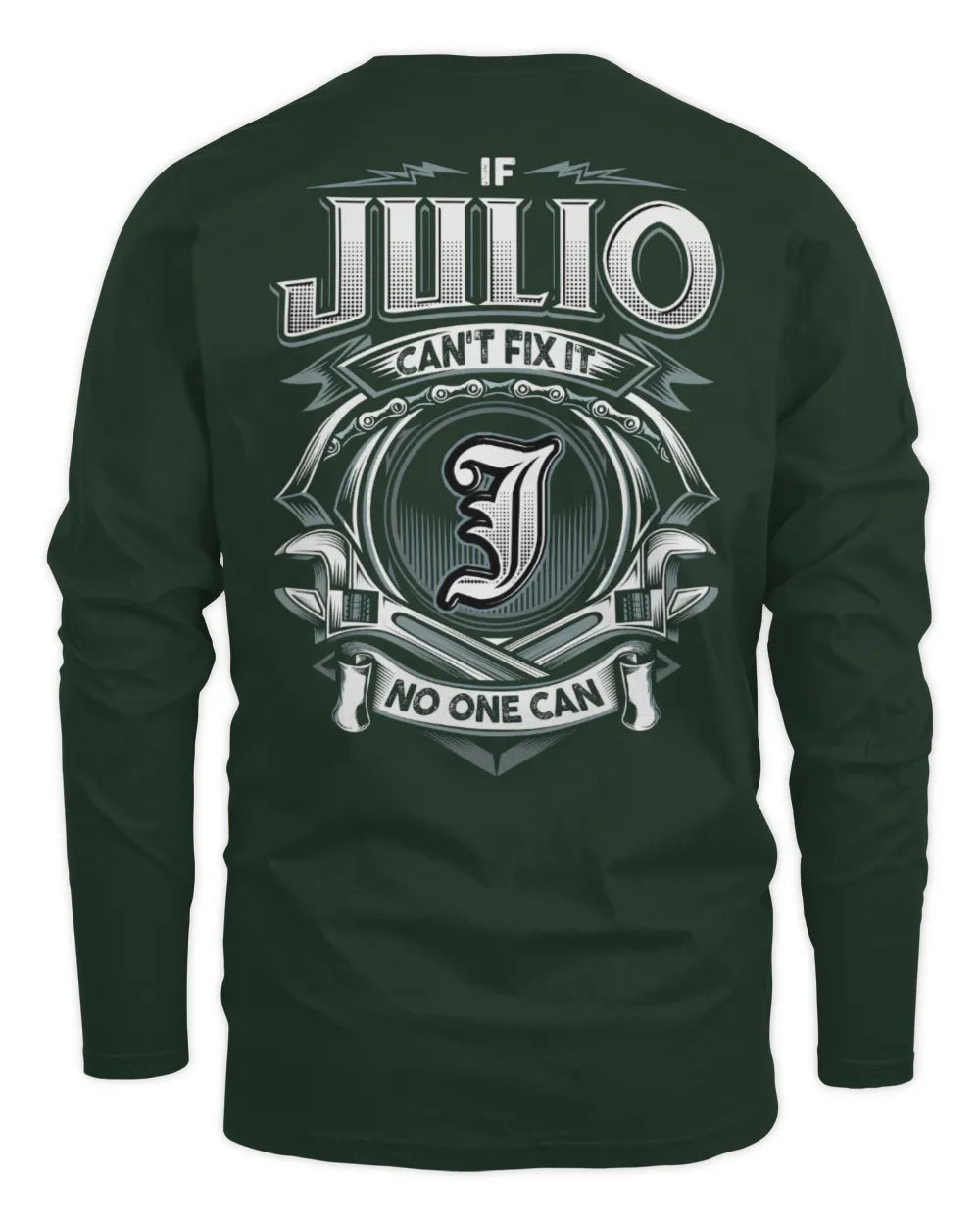 JULIO AP81-K4-626 - Personalized Ahmed Quote Apparel “If Ahmed Can't Fix It, No One Can” - Men's Long Sleeved T-Shirt - Forest Green