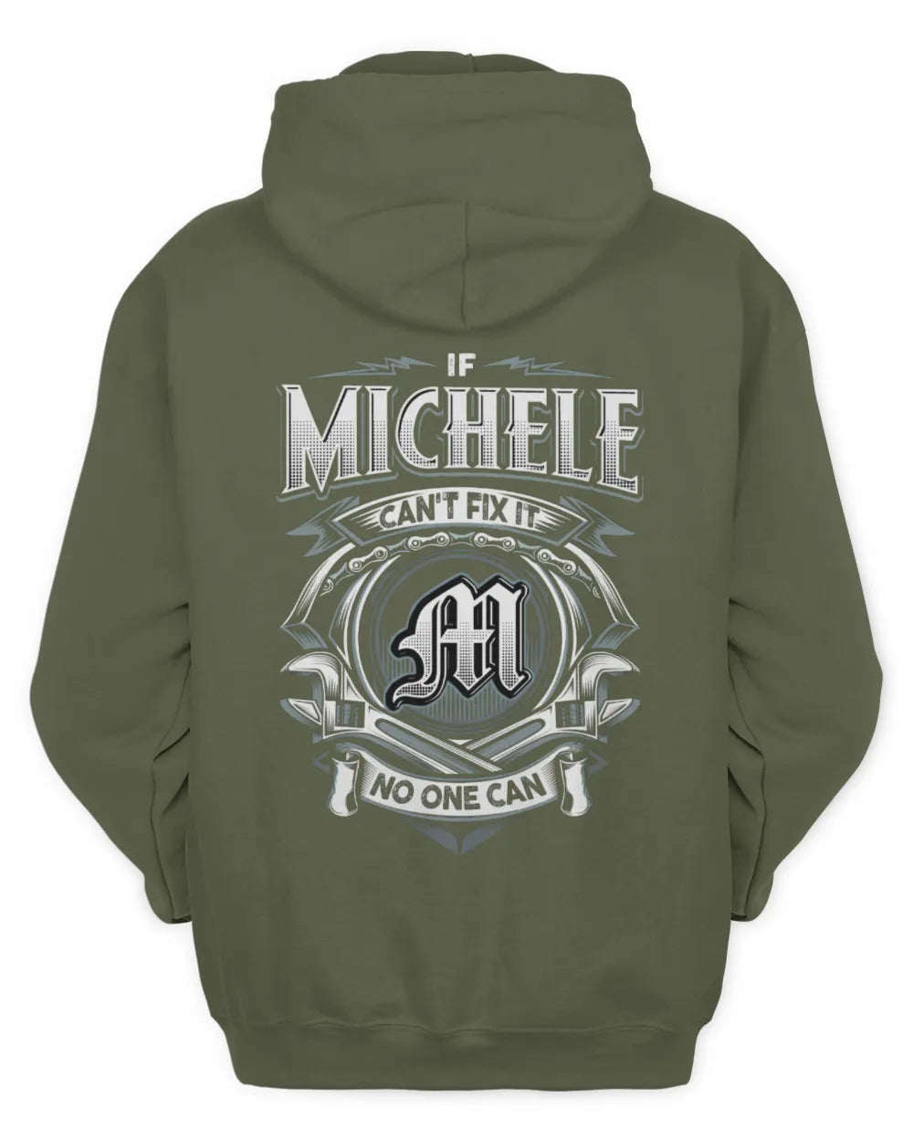MICHELE AP81-K4-626 - Personalized Ahmed Quote Apparel “If Ahmed Can't Fix It, No One Can” - Unisex Hoodie - Military Green