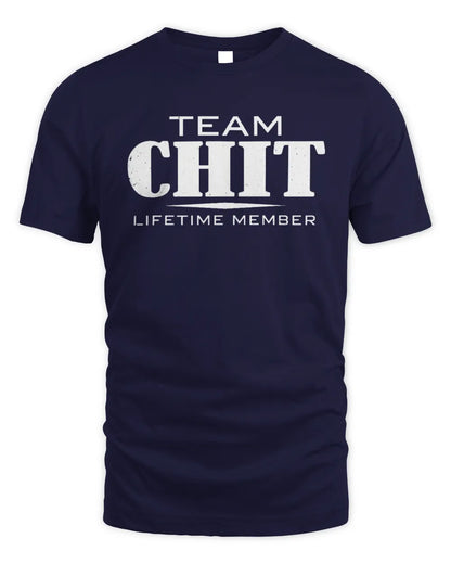 CHIT BL62-K4-128 - Personalized “Team NAME Lifetime Member” - Unisex Standard T-Shirt - Navy