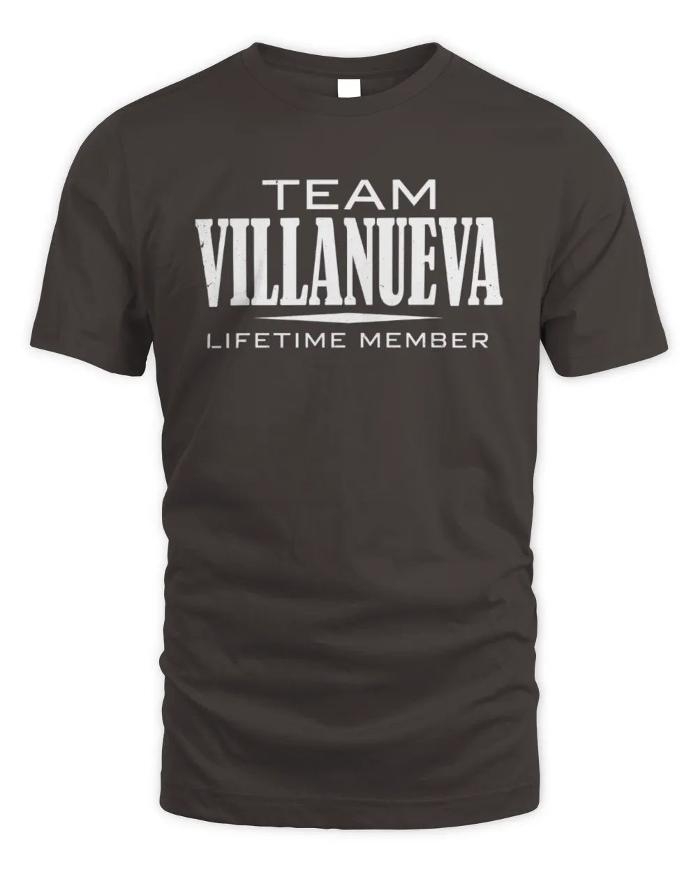 VILLANUEVA BL62-K4-128 - Personalized “Team NAME Lifetime Member” - Unisex Standard T-Shirt - Dark Chocolate