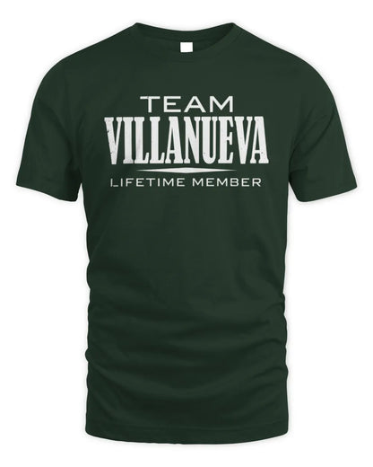 VILLANUEVA BL62-K4-128 - Personalized “Team NAME Lifetime Member” - Unisex Standard T-Shirt - Forest Green