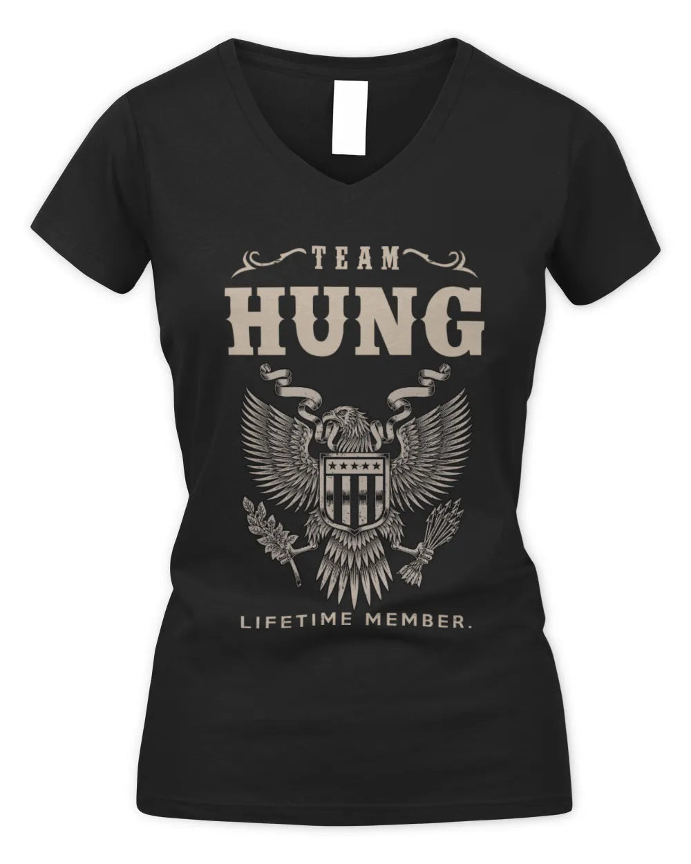 HUNG TP06-K82 – Personalized Classic Style Apparel “Team NAME Lifetime Member” - Women's V-Neck T-Shirt - Black