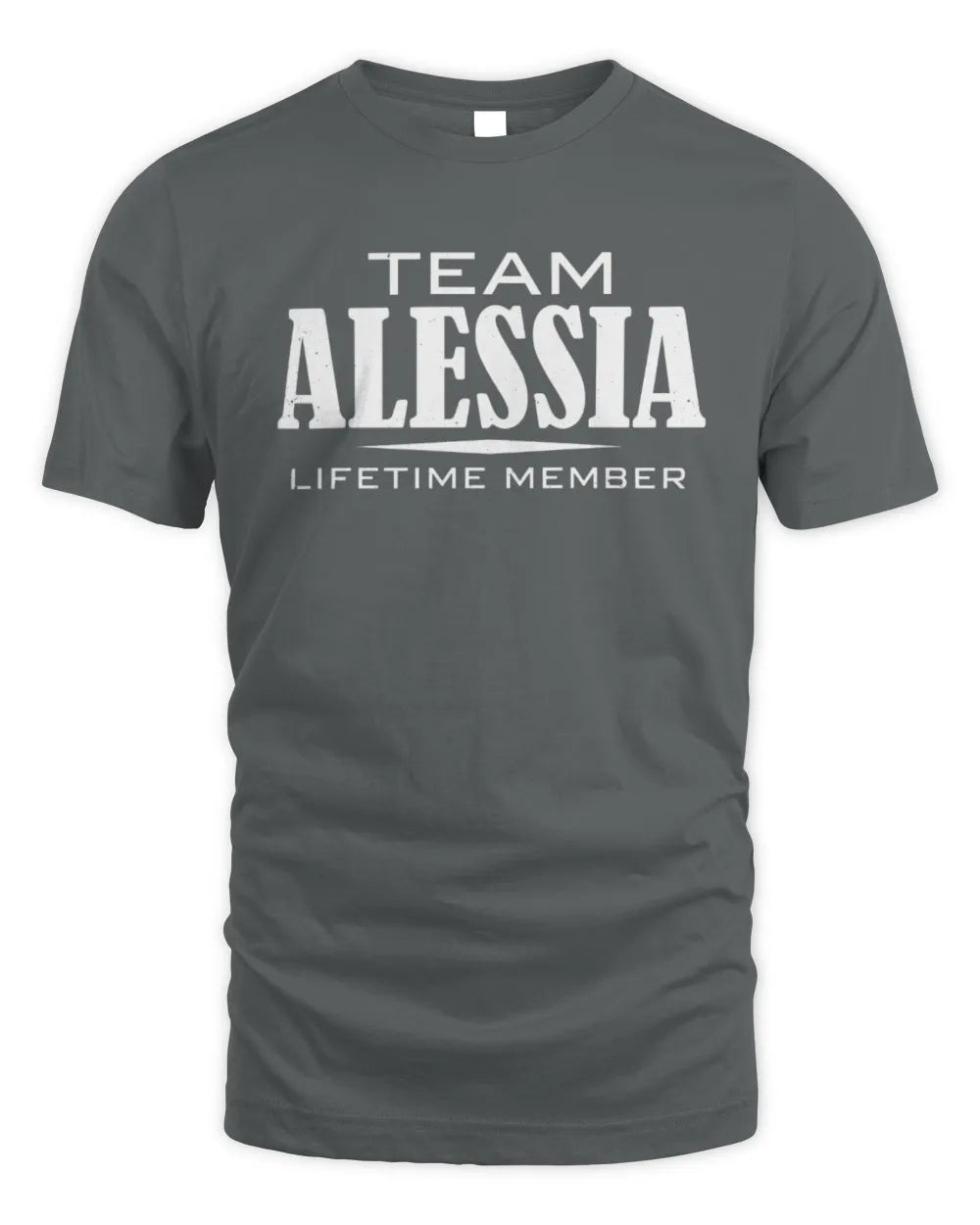 ALESSIA BL62-K4-128 - Personalized “Team NAME Lifetime Member” - Unisex Standard T-Shirt - Charcoal