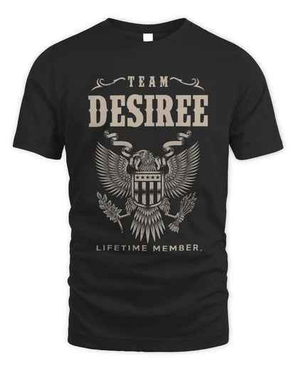 DESIREE TP06-K82 – Personalized Classic Style Apparel “Team NAME Lifetime Member” - Unisex Standard T-Shirt - Black