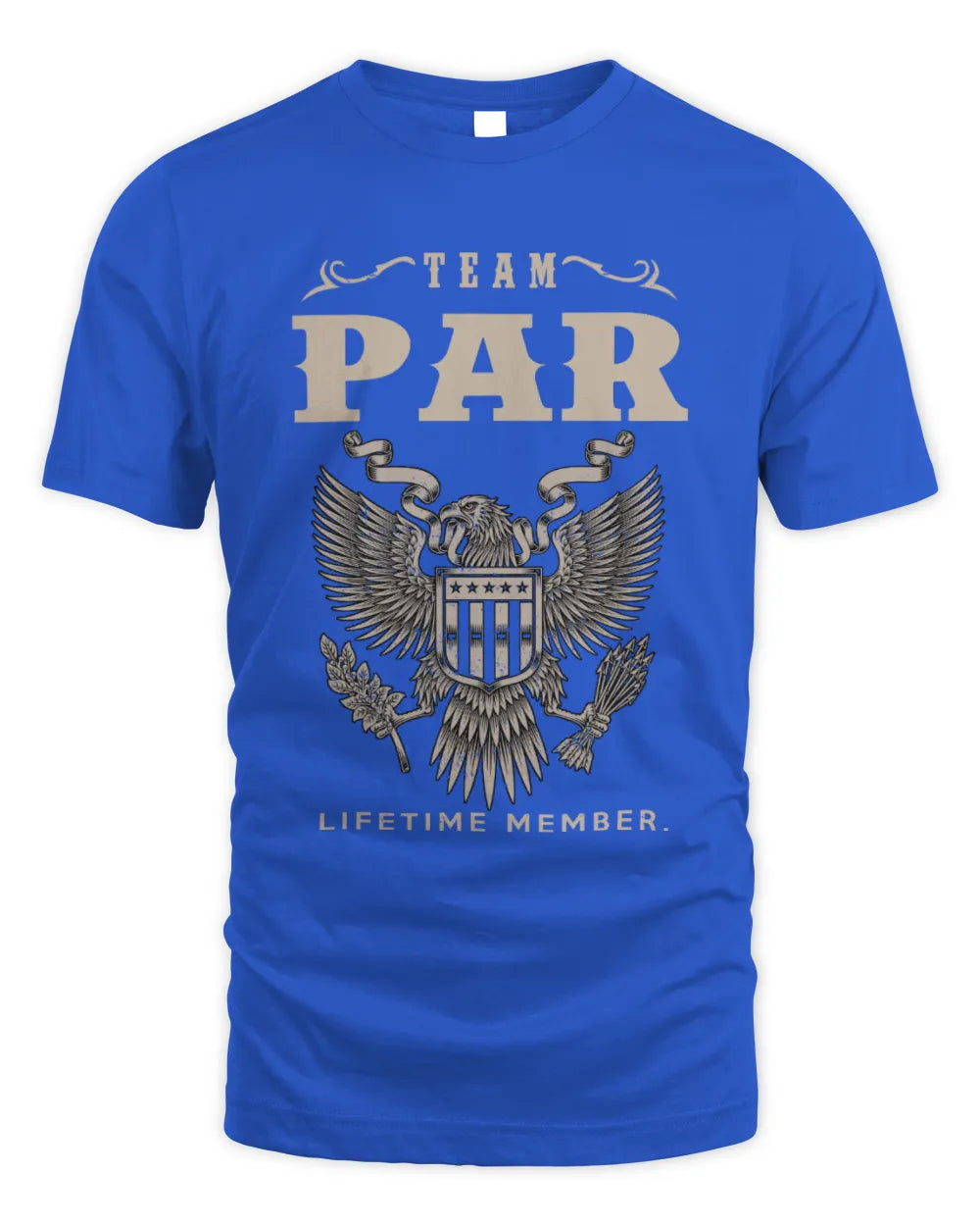 PAR TP06-K82 – Personalized Classic Style Apparel “Team NAME Lifetime Member” - Unisex Standard T-Shirt - Royal