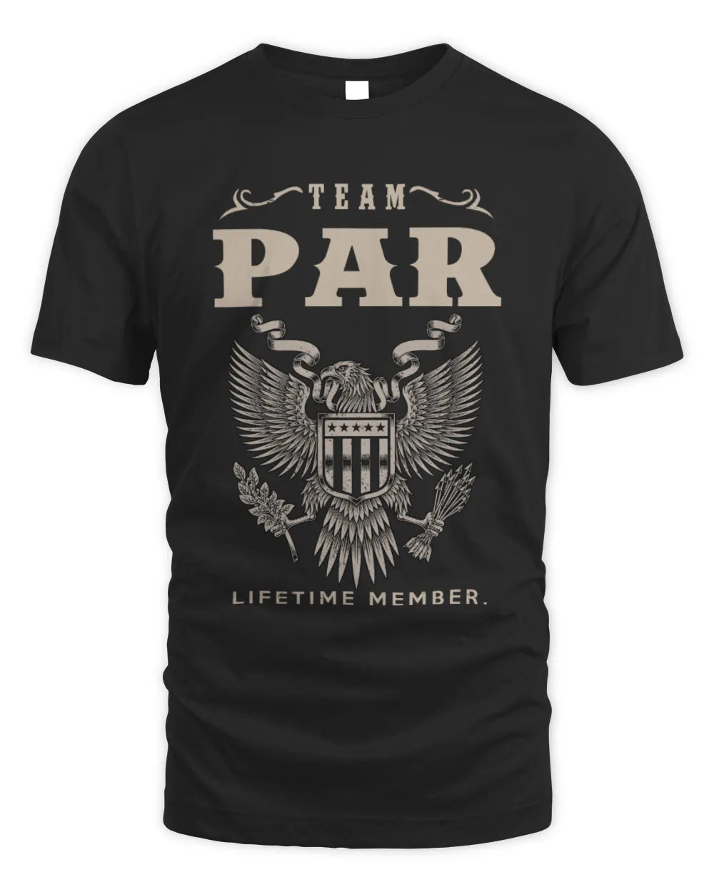 PAR TP06-K82 – Personalized Classic Style Apparel “Team NAME Lifetime Member” - Unisex Standard T-Shirt - Black