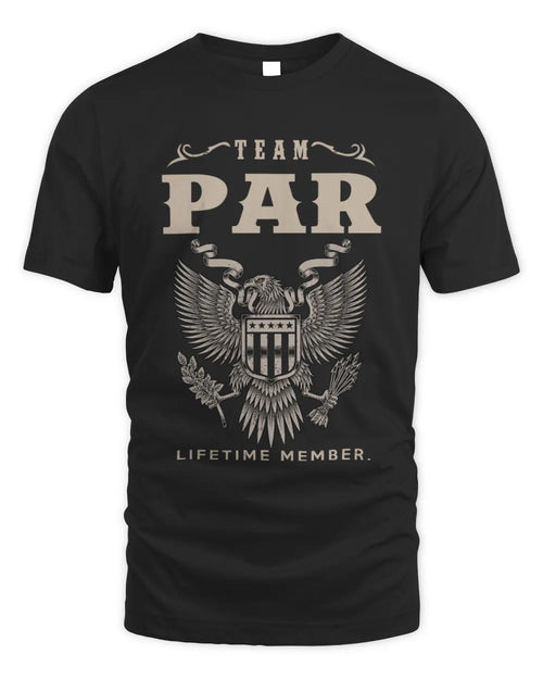 PAR TP06-K82 – Personalized Classic Style Apparel “Team NAME Lifetime Member” - Unisex Standard T-Shirt - Black