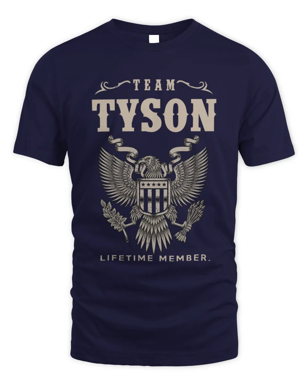 TYSON TP06-K82 – Personalized Classic Style Apparel “Team NAME Lifetime Member” - Unisex Standard T-Shirt - Navy