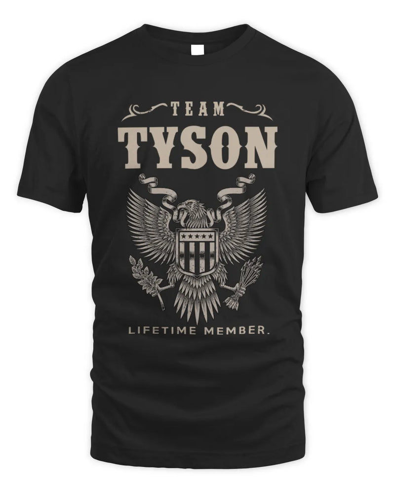 TYSON TP06-K82 – Personalized Classic Style Apparel “Team NAME Lifetime Member” - Unisex Standard T-Shirt - Black
