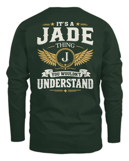 JADE KT06-M008 It’s a [NAME] Thing – You Wouldn’t Understand | Personalized Vintage T-Shirt - Men's Long Sleeved T-Shirt - Forest Green