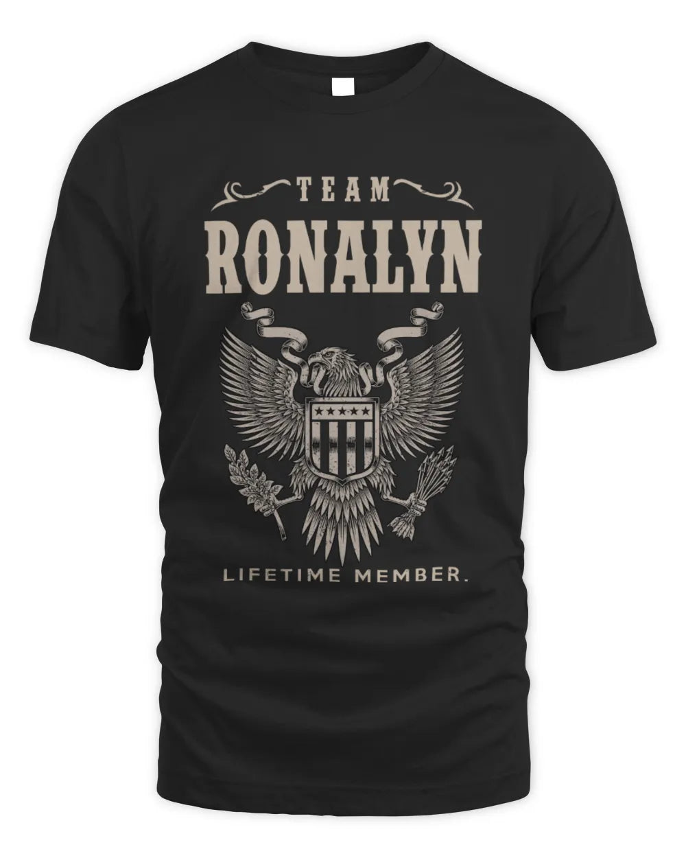 RONALYN TP06-K82 – Personalized Classic Style Apparel “Team NAME Lifetime Member” - Unisex Standard T-Shirt - Black