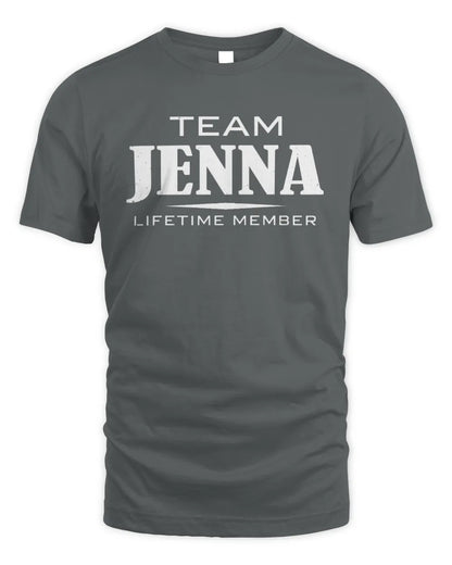 JENNA BL62-K4-128 - Personalized “Team NAME Lifetime Member” - Unisex Standard T-Shirt - Charcoal