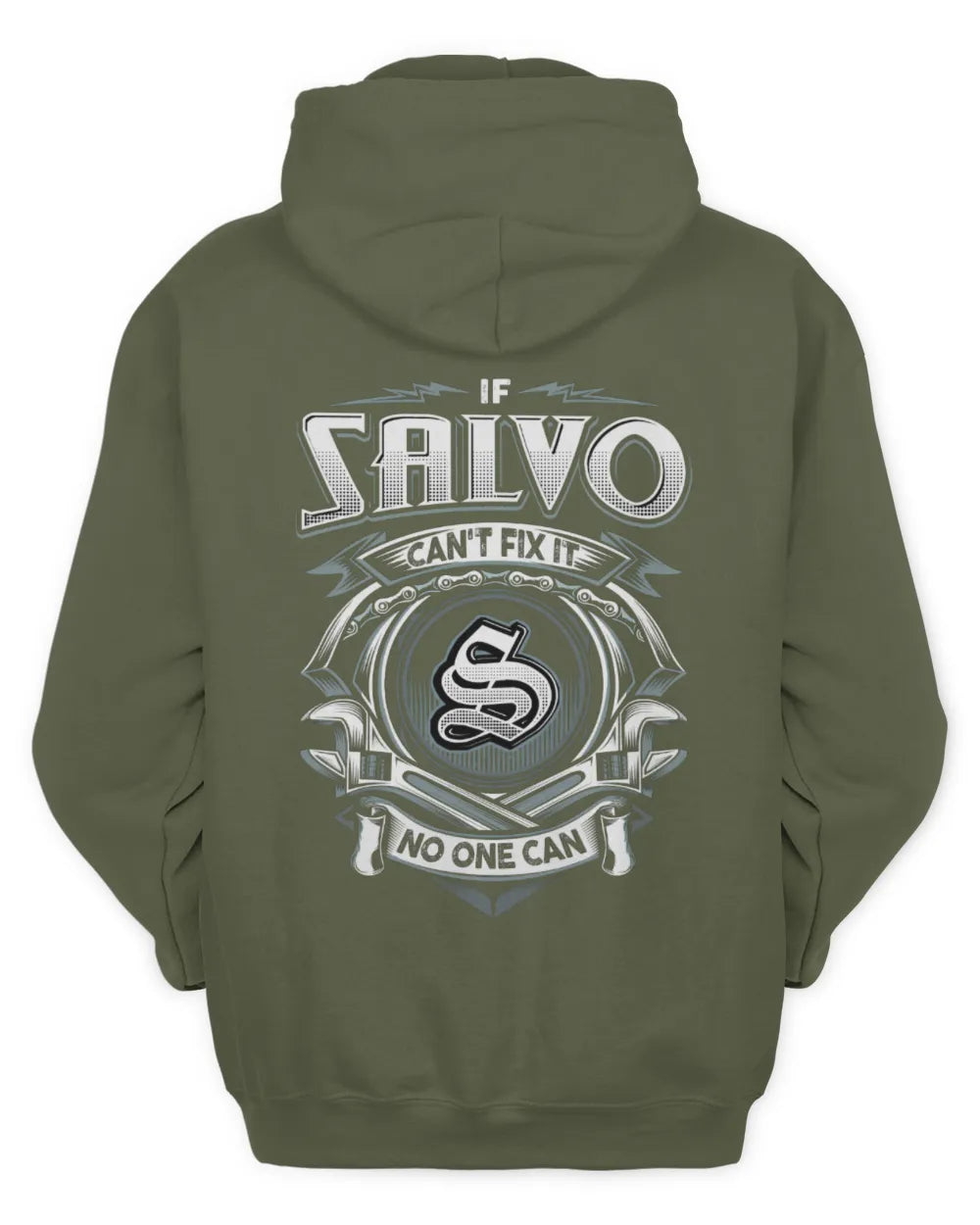 SALVO AP81-K4-626 - Personalized Ahmed Quote Apparel “If Ahmed Can't Fix It, No One Can” - Unisex Hoodie - Military Green