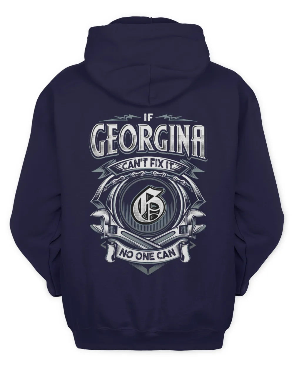 GEORGINA AP81-K4-626 - Personalized Ahmed Quote Apparel “If Ahmed Can't Fix It, No One Can” - Unisex Hoodie - Navy