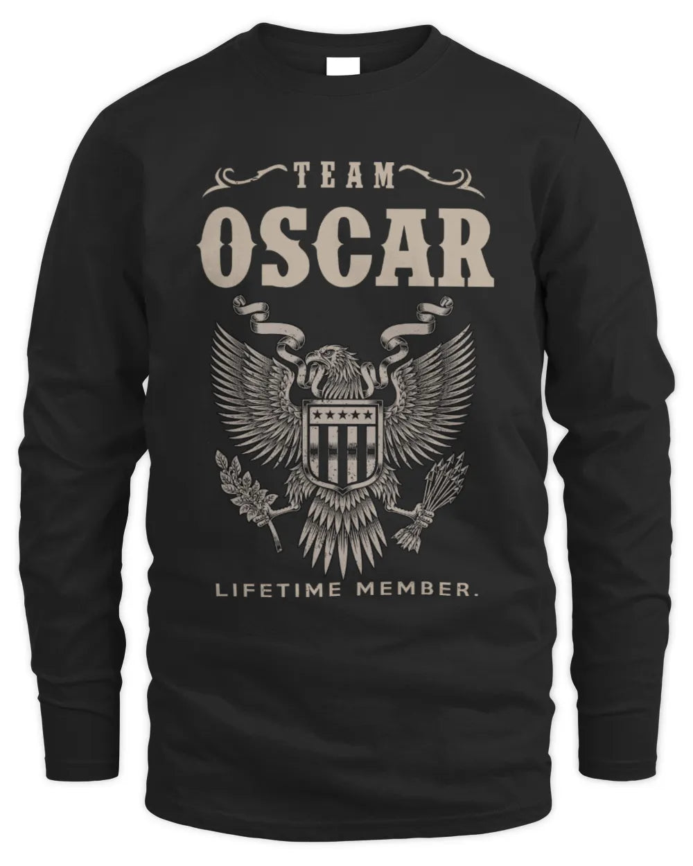 OSCAR TP06-K82 – Personalized Classic Style Apparel “Team NAME Lifetime Member” - Men's Long Sleeved T-Shirt - Black