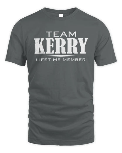 KERRY BL62-K4-128 - Personalized “Team NAME Lifetime Member” - Unisex Standard T-Shirt - Charcoal
