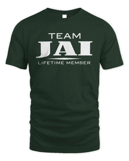 JAI BL62-K4-128 - Personalized “Team NAME Lifetime Member” - Unisex Standard T-Shirt - Forest Green