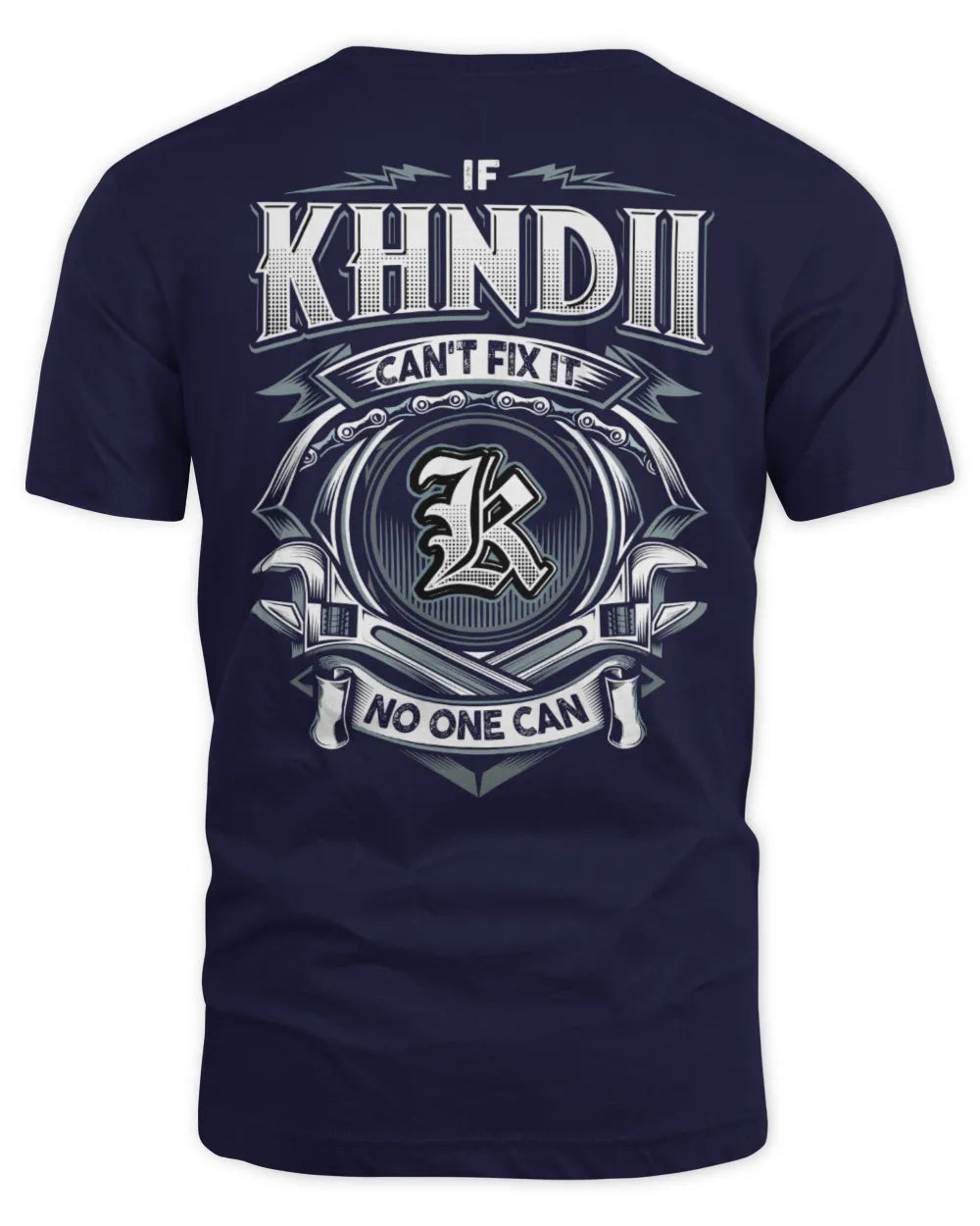 KHNDII AP81-K4-626 - Personalized Ahmed Quote Apparel “If Ahmed Can't Fix It, No One Can” - Unisex Standard T-Shirt - Navy